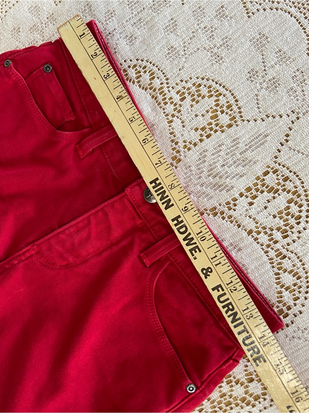 NYDJ  Mid Rise ALINA Legging Stretch Red Jeans Size 2 - Picture 6 of 10
